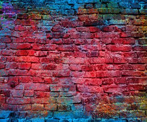 Graffiti brick wall